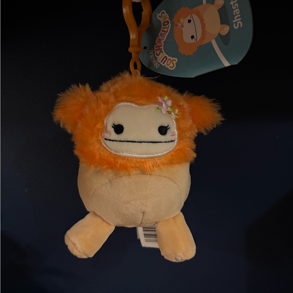 Brand new with Tags Squishmallows Keychain or Bag Charm Named Shasta!